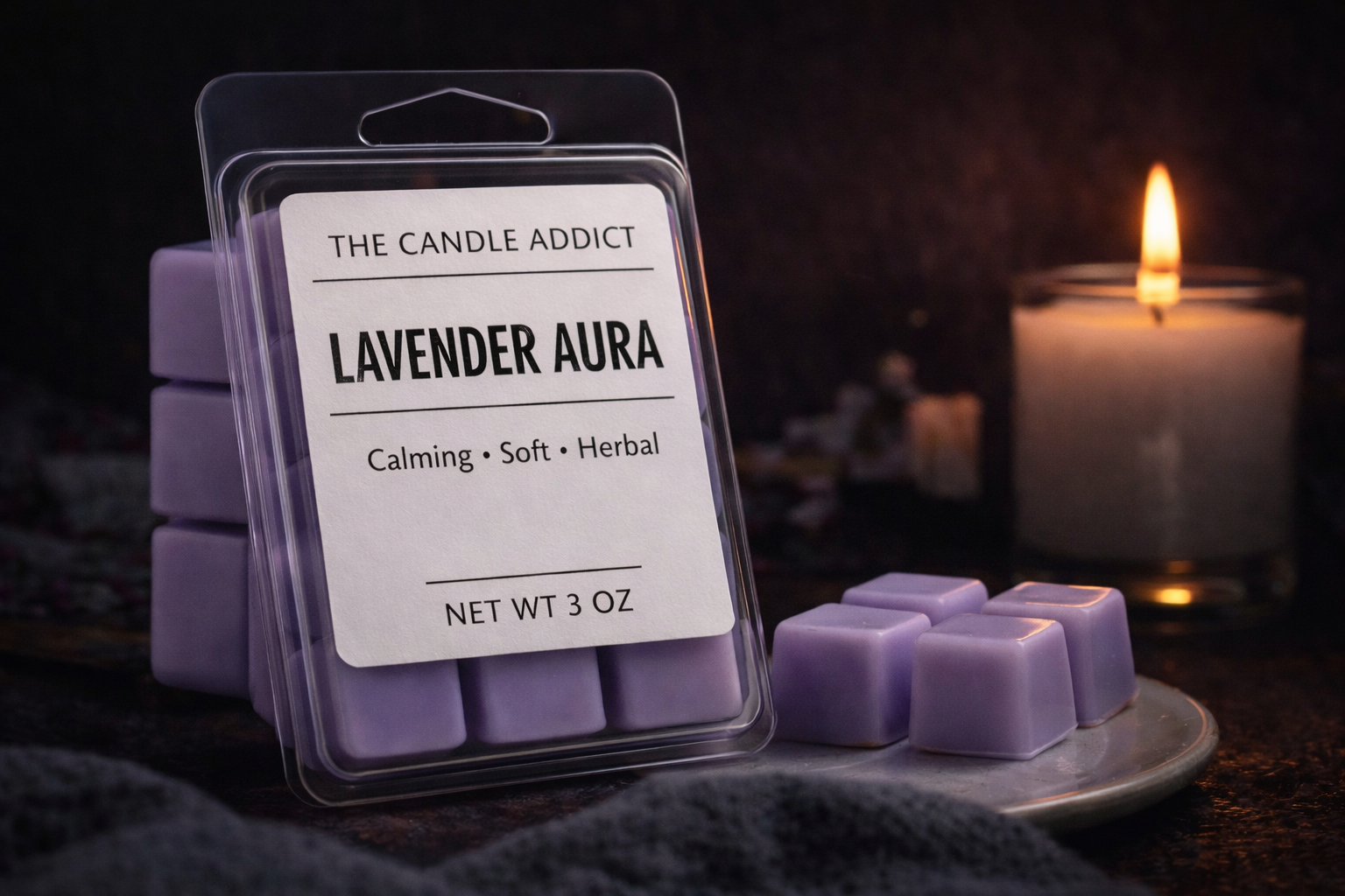 Lavender Aura Wax Melts – Calming Lavender Scent | The Candle Addict