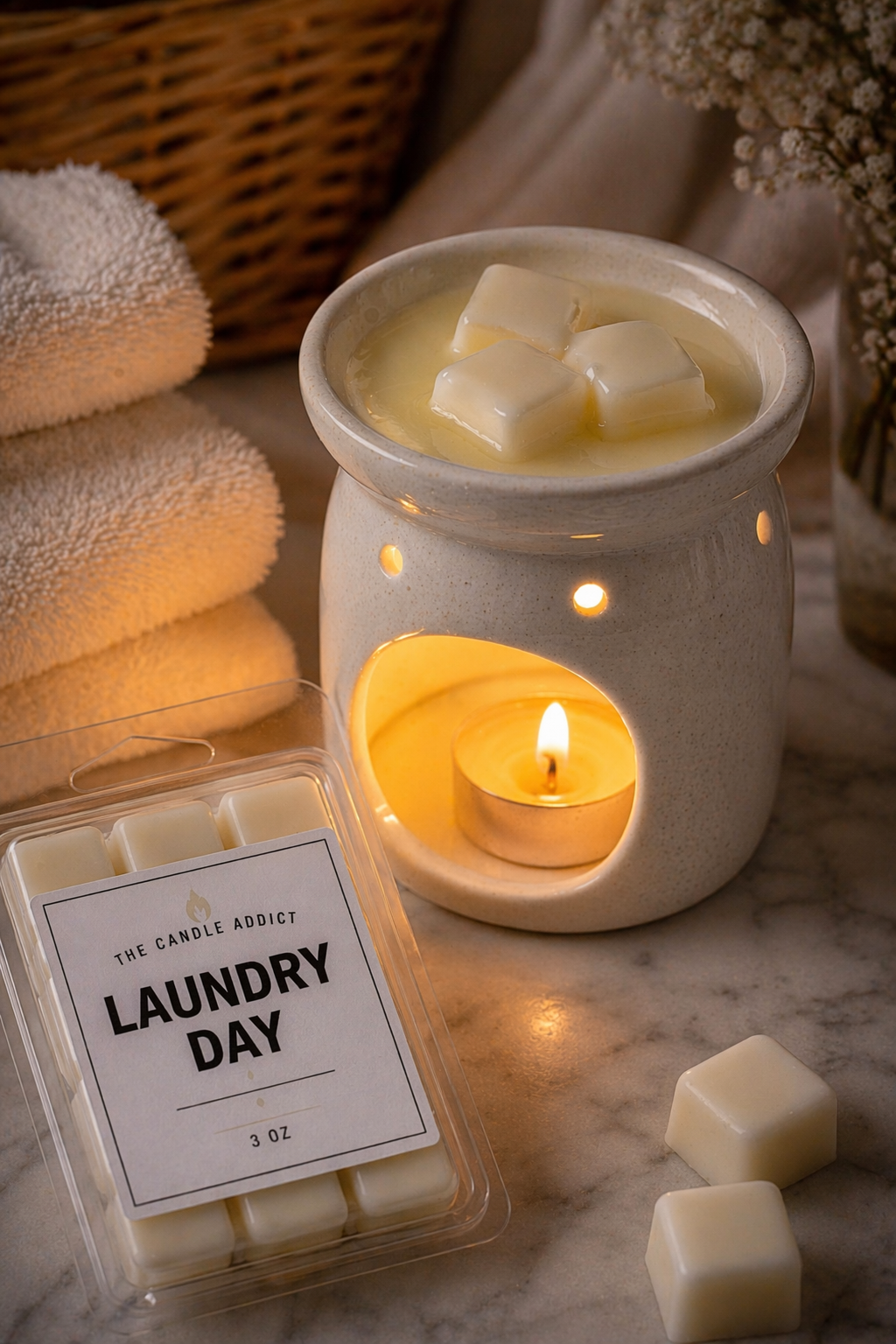 Laundry Day Wax Melts – Fresh Clean Cotton Scent | The Candle Addict